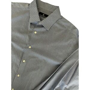 Hart Schaffner Marx Dress Shirt Mens XL Blue Red Geometric‎ Point Collar Cotton
